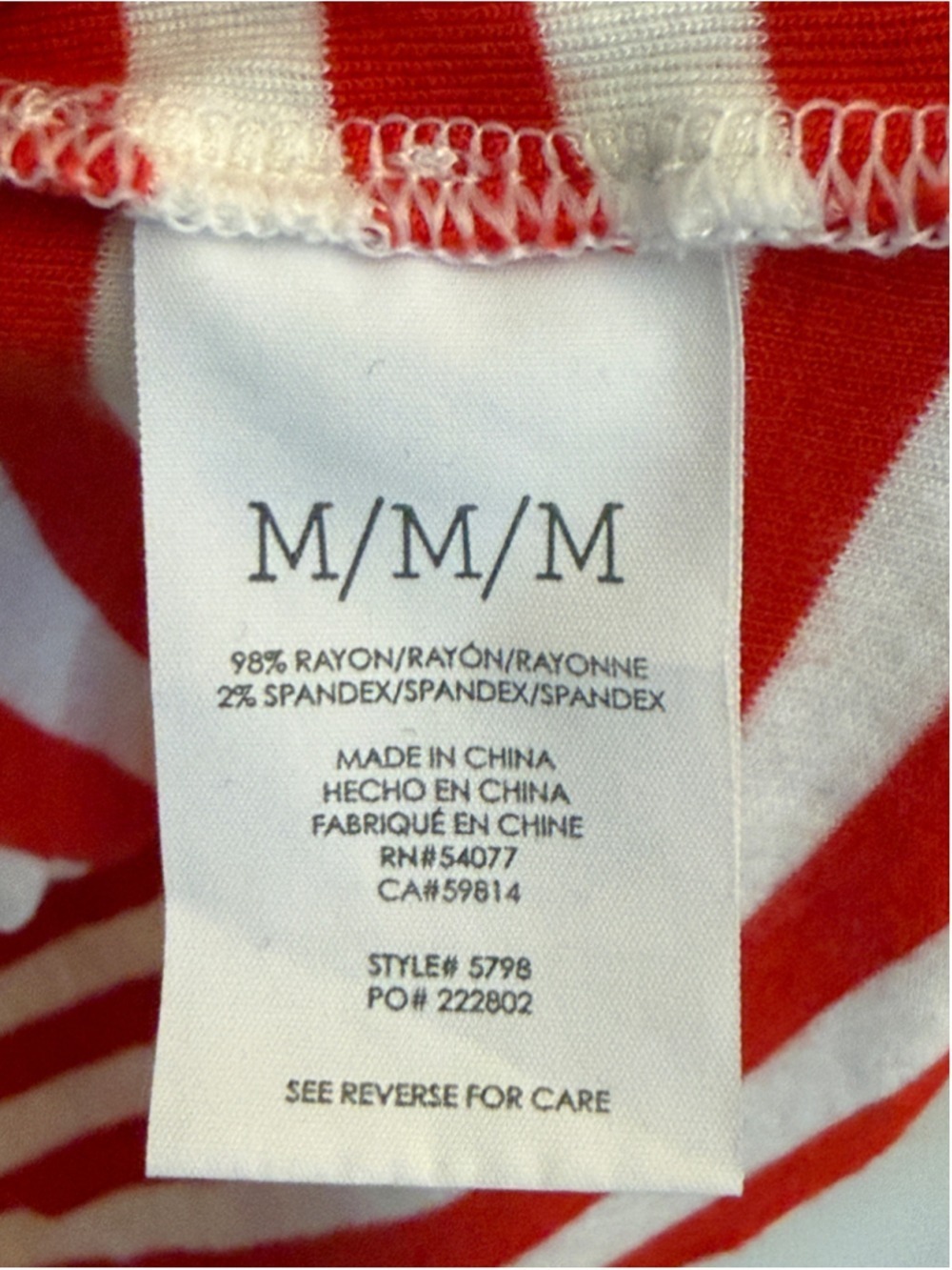 Cabi Shrunken Tee Red and White Raglan Top Size M EUC - Picture 6 of 6